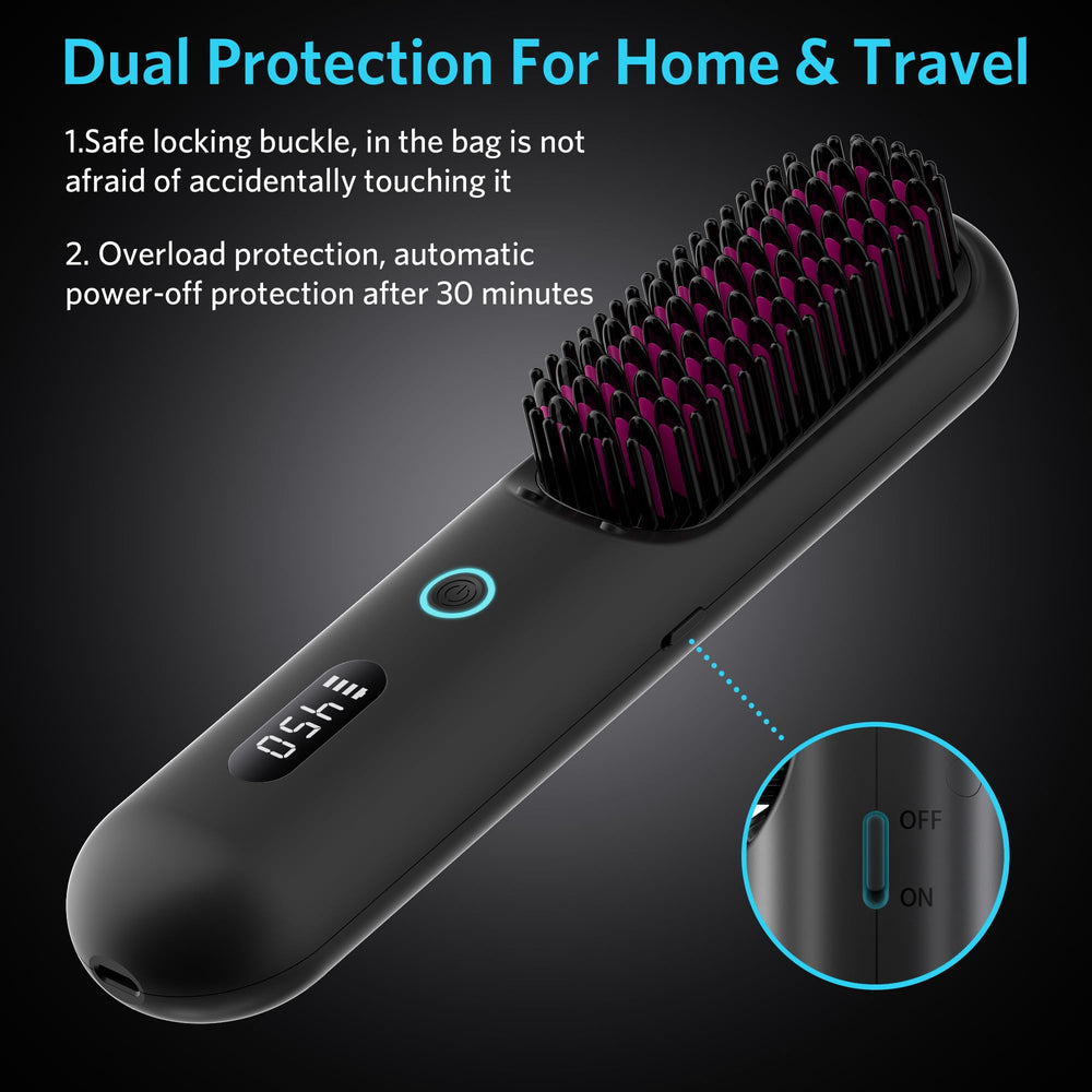 UPoetry 5-in-1 styling brush demonstrates straightening, curling, lifting roots, and beach waves.