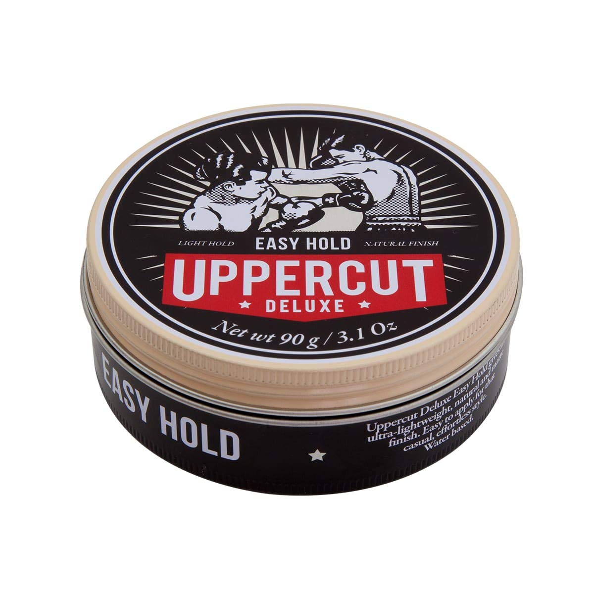 UPPERCUT DELUXE Easy Hold hair close-up shows weightless coating for movement.