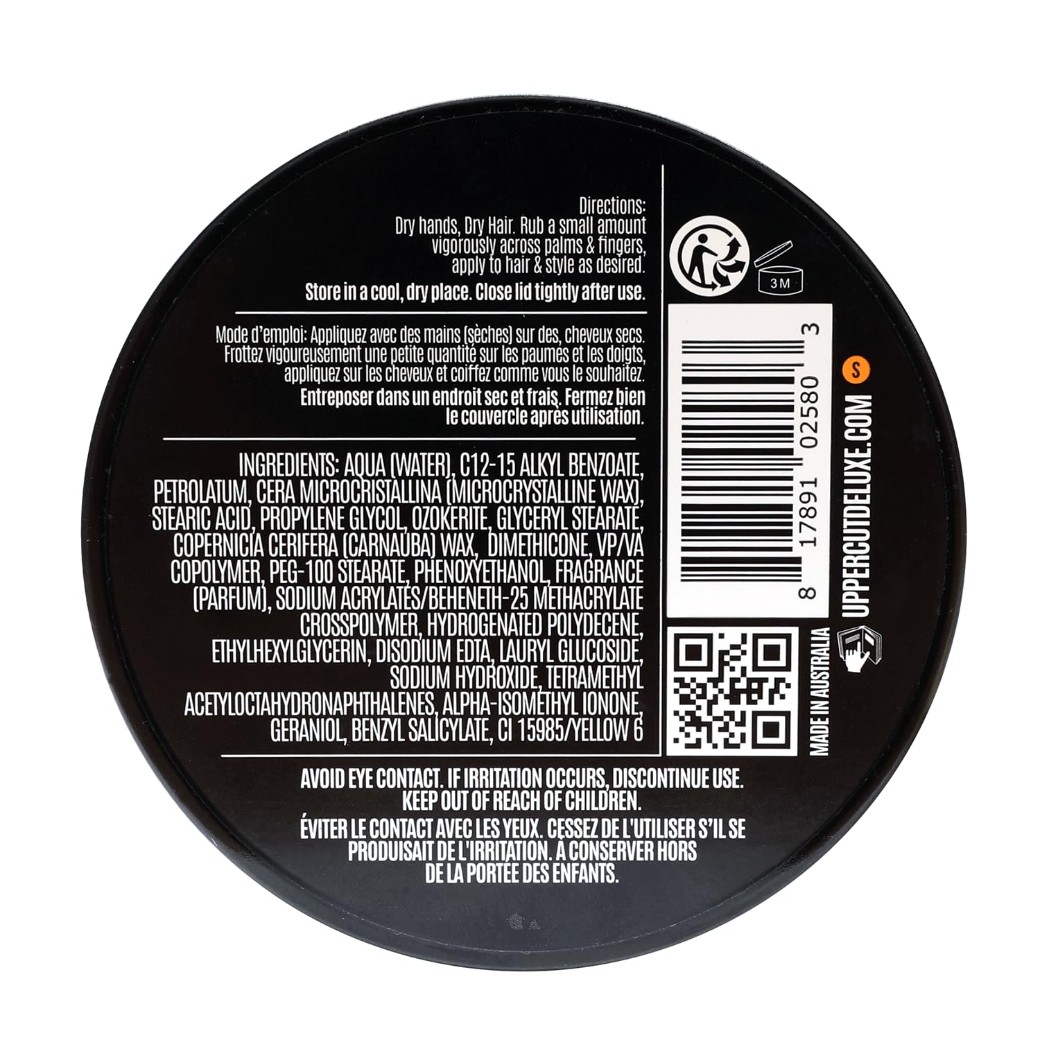 UPPERCUT DELUXE Texture Cream Leather Shadow scent adds refined grooming notes.