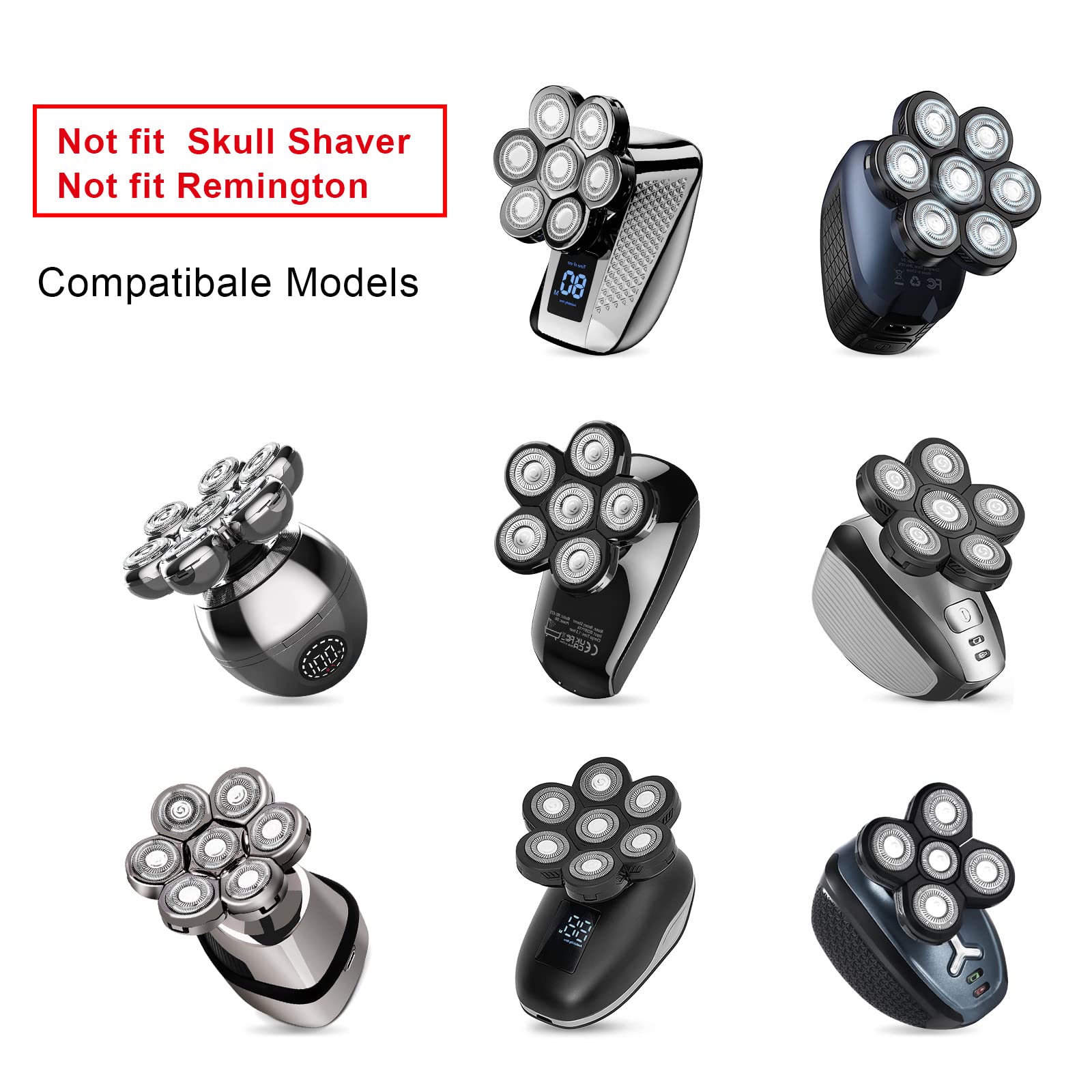UPTARD 7D floating double-ring blades close-up for efficient skin-contact.
