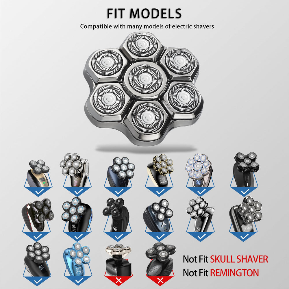 UPTARD shaver head attachment being mounted demonstrates quick compatibility across models