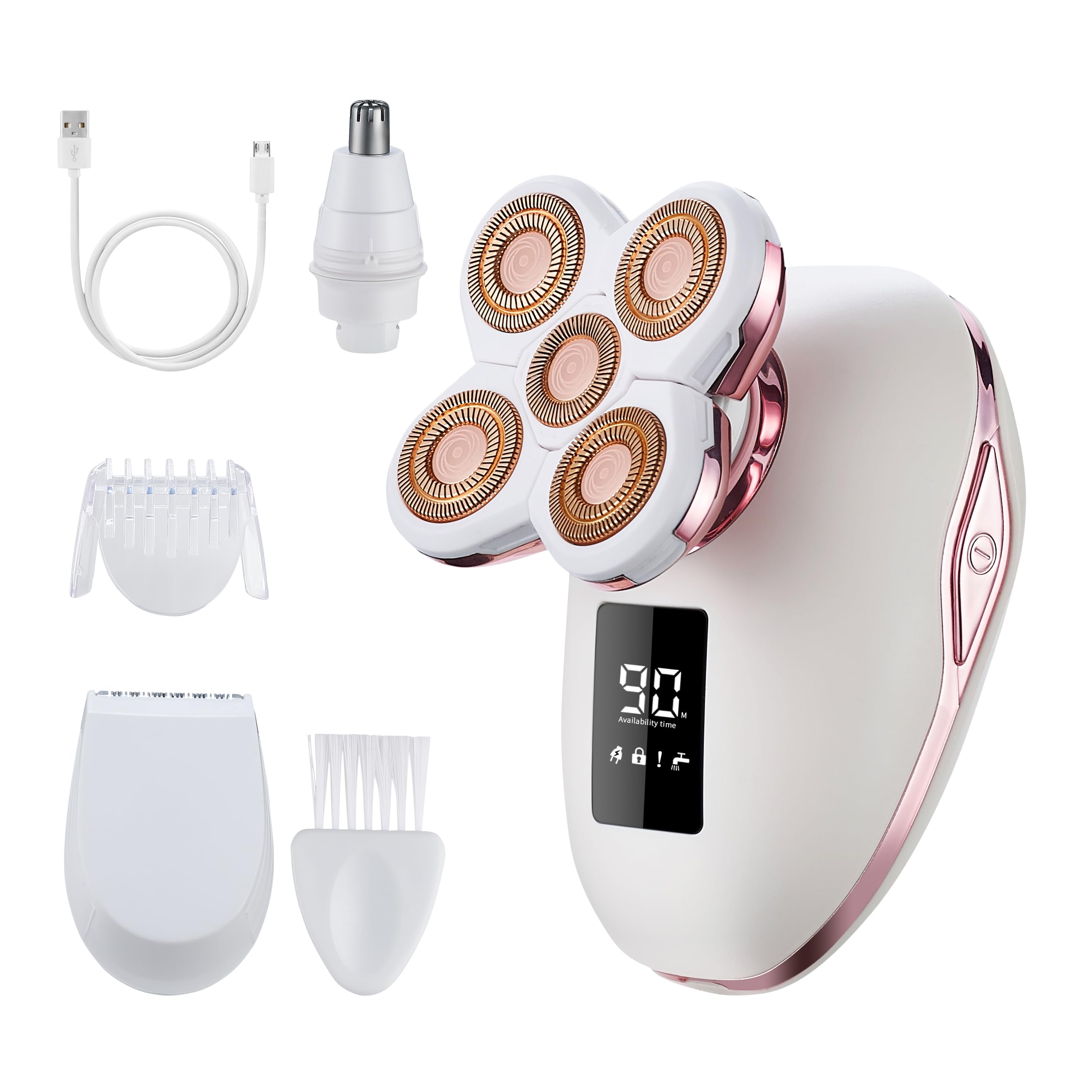 UPTARD women's electric razor 5D blades closeup for fast, comfortable shave.