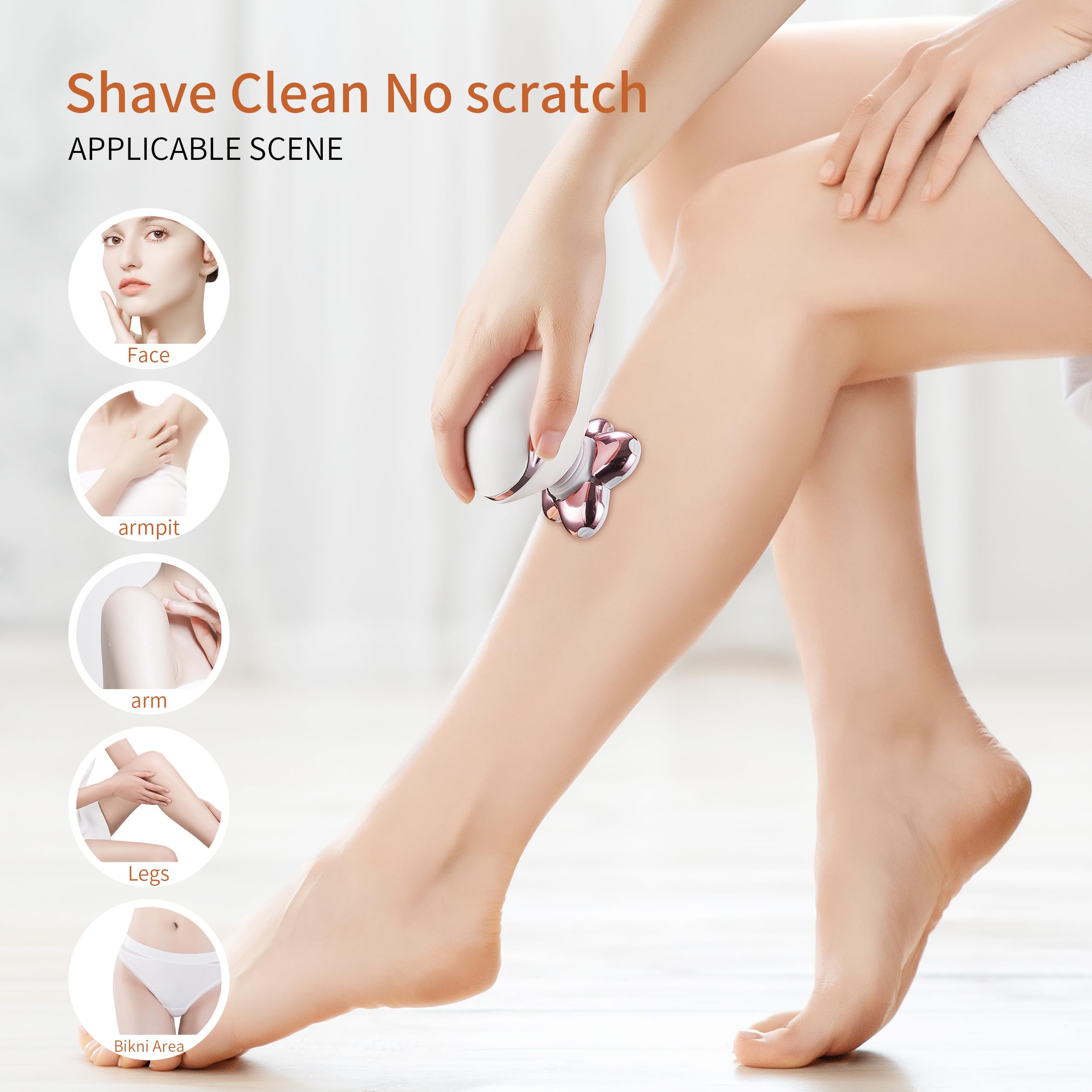 UPTARD 3-in-1 attachments demonstrate versatile hair removal for face and legs.