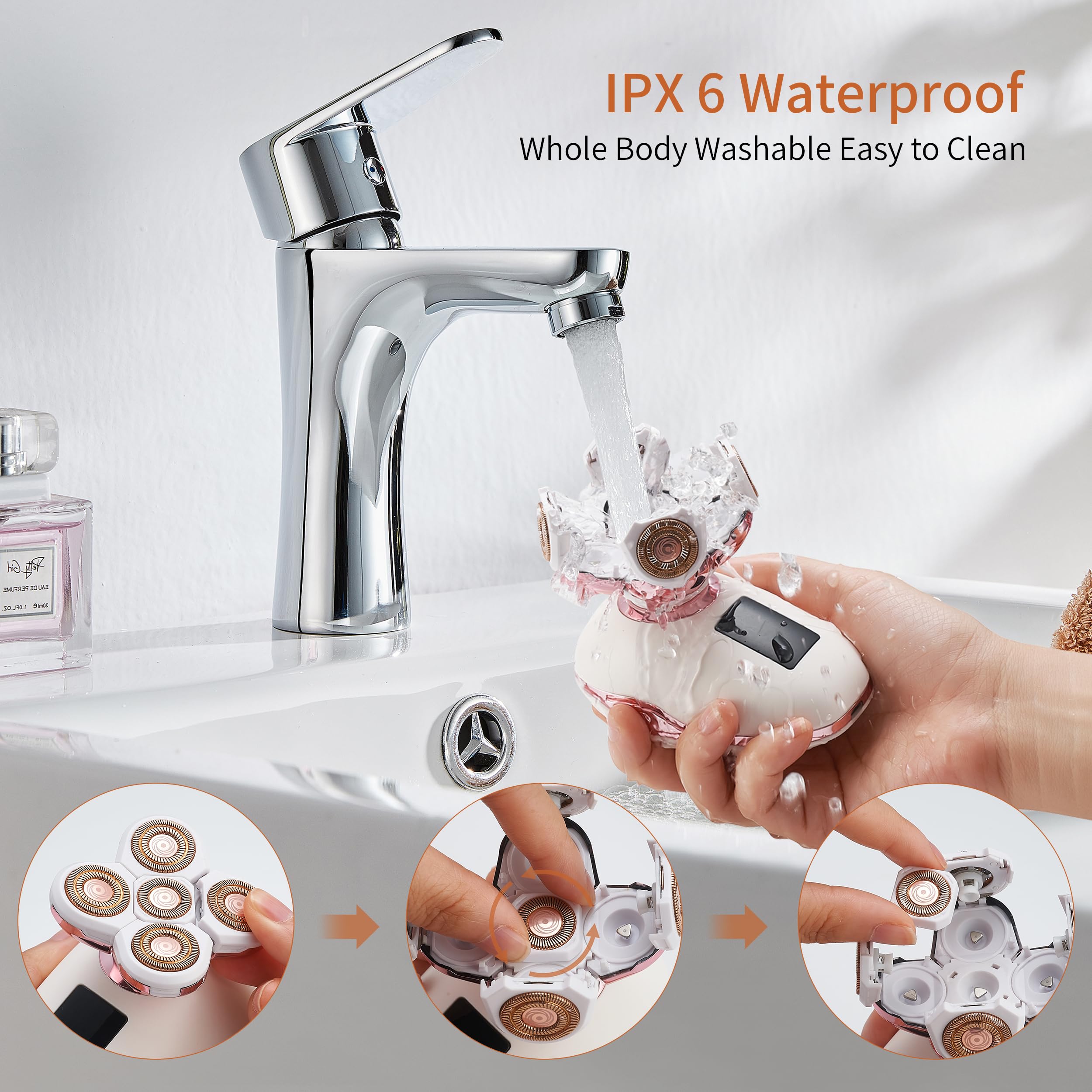 UPTARD waterproof design allows whole-body cleaning under running water.