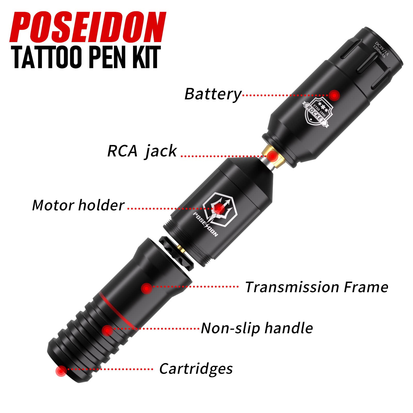 UPTATSUPPLY Poseidon cartridge needles with stable ink flow and color uptake