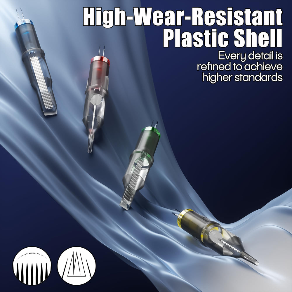 UPTATSUPPLY Poseidon RL shells closeup highlighting round liner sizes for better ink flow.
