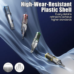 UPTATSUPPLY Poseidon RL shells closeup highlighting round liner sizes for better ink flow.