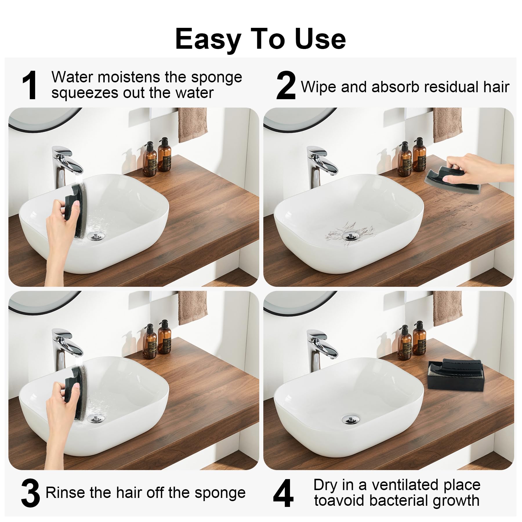 UQOOQFA beard hair cleaner holder setup beside sink