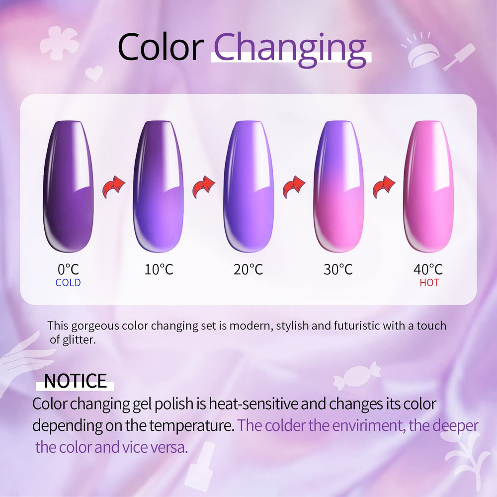 UR SUGAR color-change effect is more noticeable on longer nails.