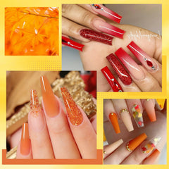 UR SUGAR maple leaf color swatch shows warm tones for elegant fall nails