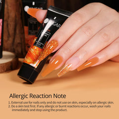 UR SUGAR pumpkin orange nail swatch with vibrant shade for festive manicure