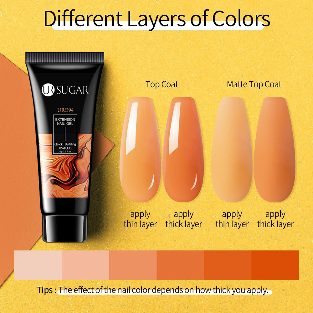 UR SUGAR red glitter extension nail for glam accent nails