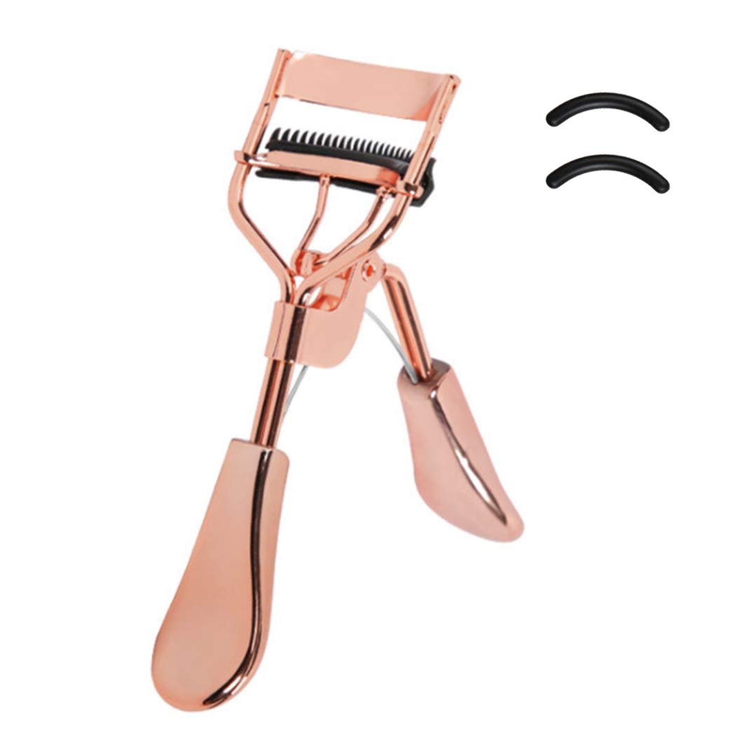 Uranian Beauty Eyelash Curler Comb front view showing stainless steel body for smooth lift.