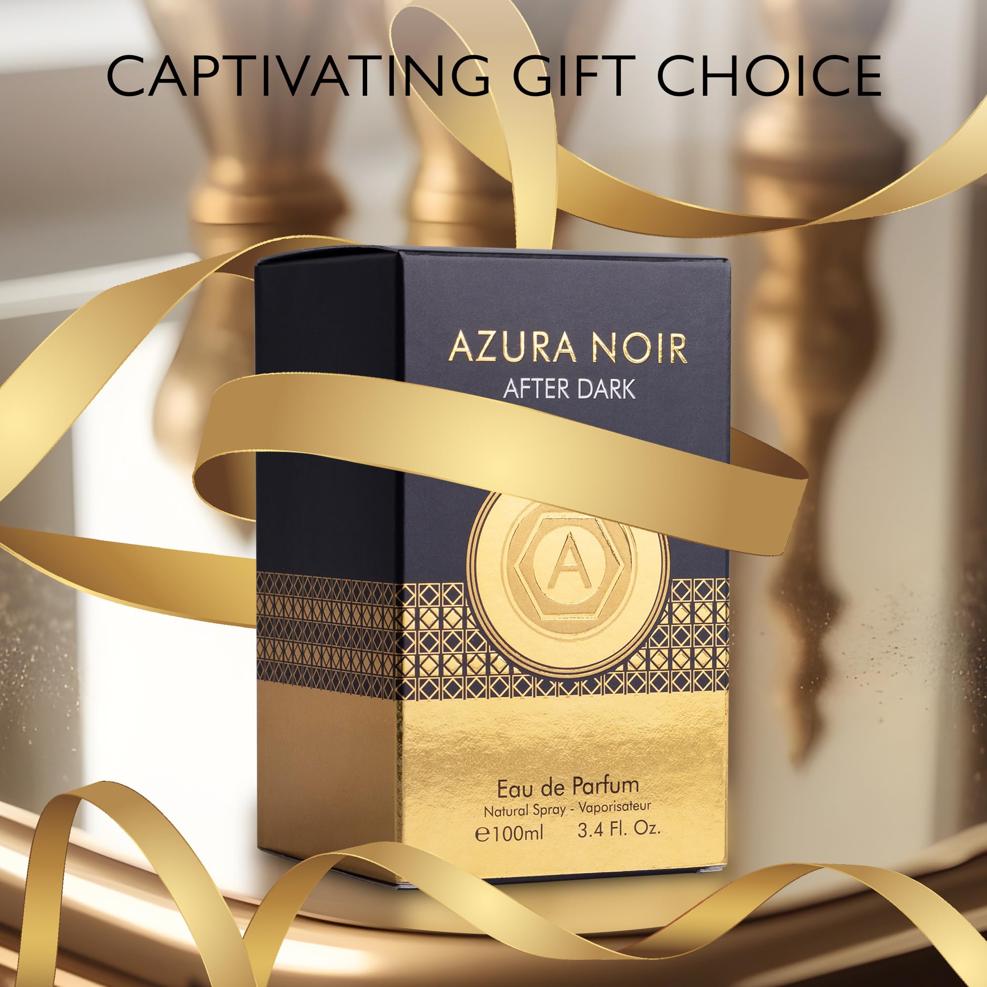 100 ml Azura Noir After Dark bottle label visible for easy daily carry