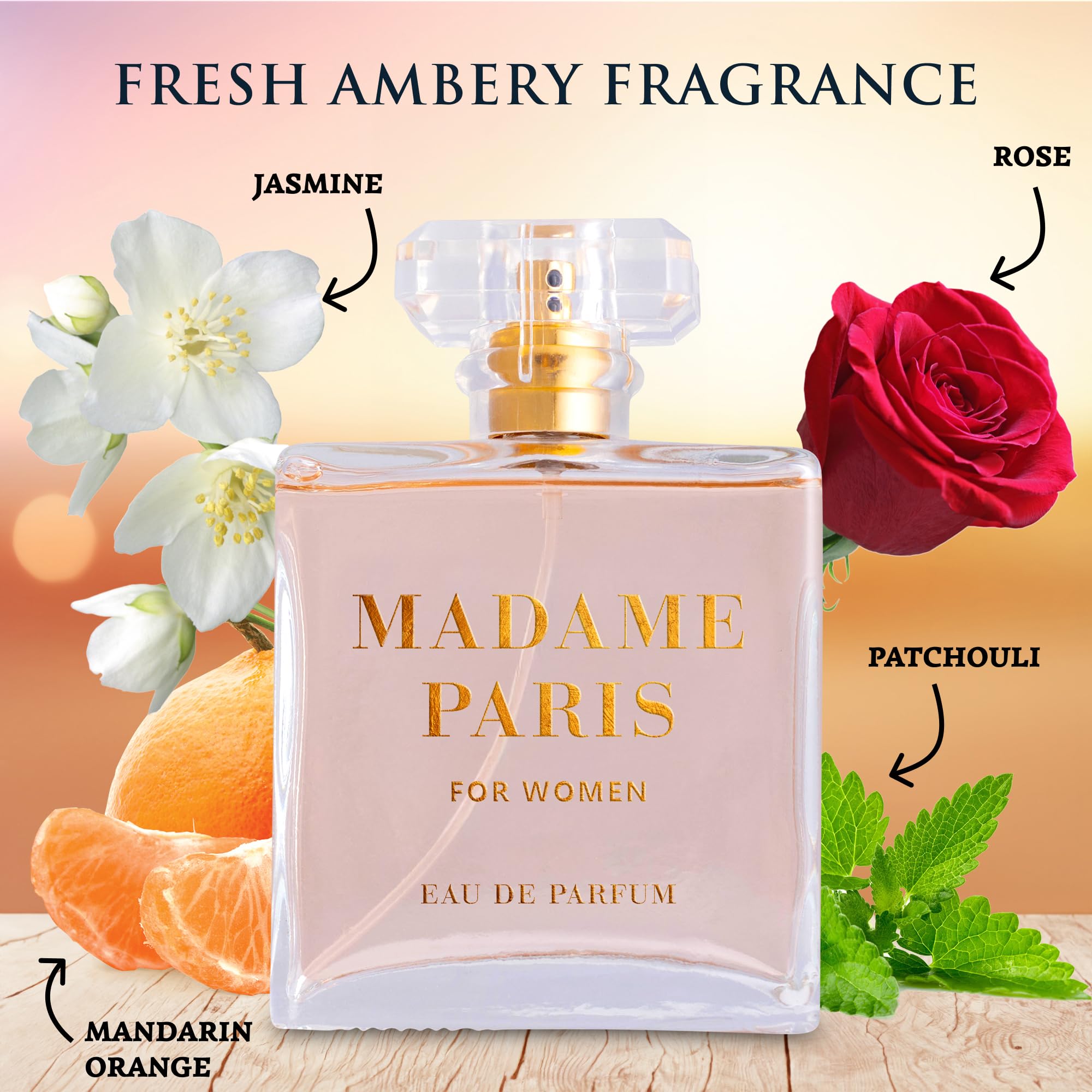 Madame Paris Jasmine and Rose heart notes shaping a refined floral profile