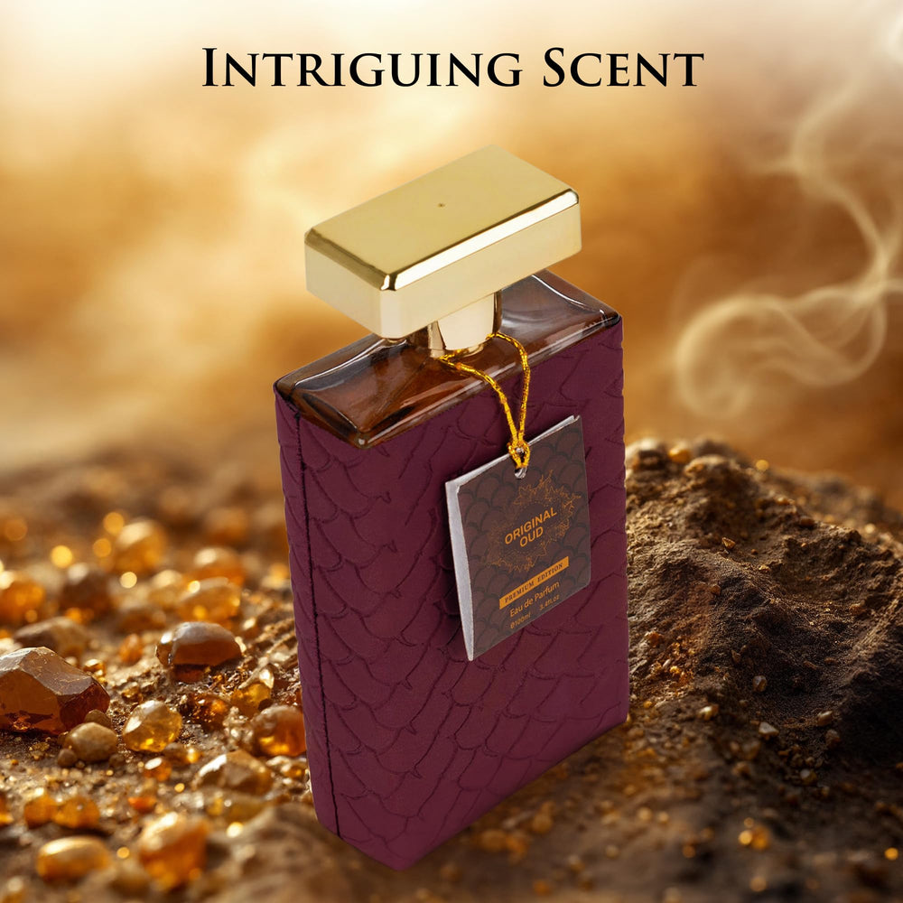 URBAN COLLECTION Original OUD Premium Edition fragrance note chart showcasing cardamom and davana opening.