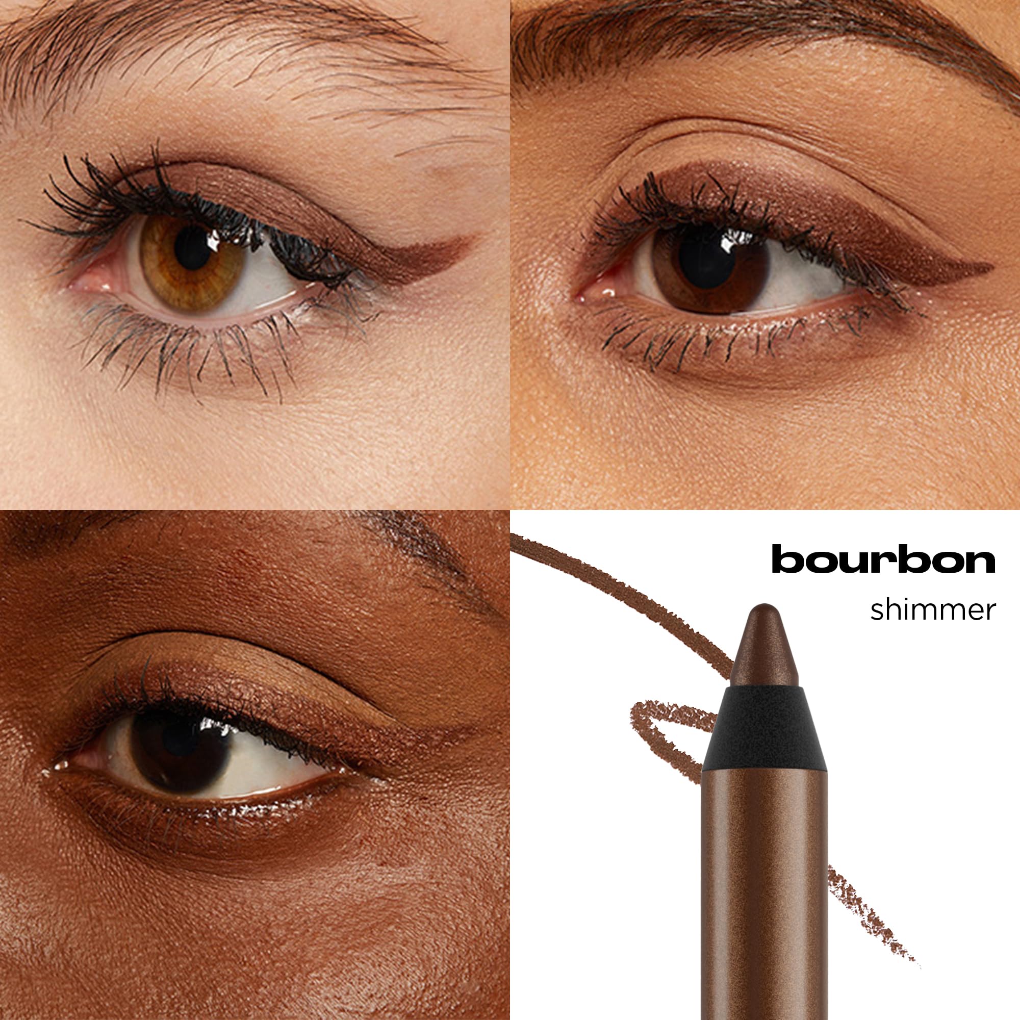 Urban Decay 24/7 Glide-On Eyeliner Bourbon swatch on skin highlighting bronze shimmer and long-wear.