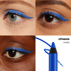 URBAN DECAY Chaos eyeliner swatch demonstrates vibrant color for long-wear smoky eyes.