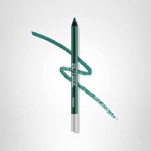 Urban Decay Overdrive deep green metallic eye look suggestion.