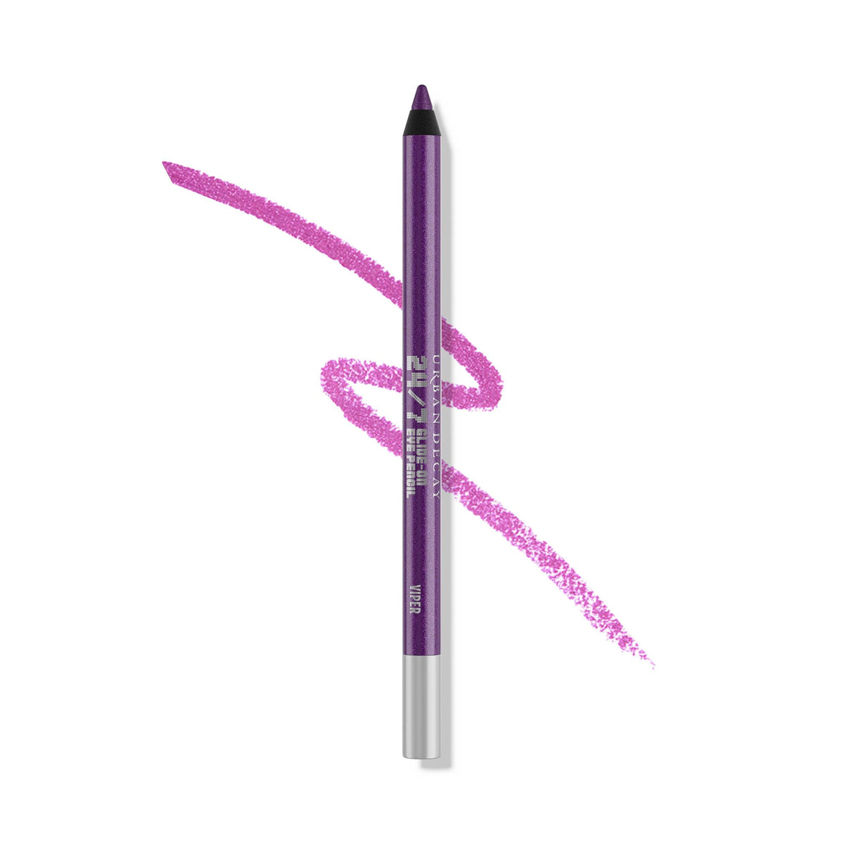Urban Decay 24/7 Glide-On Eyeliner Pencil Viper metallic purple for bold, long-wearing definition.