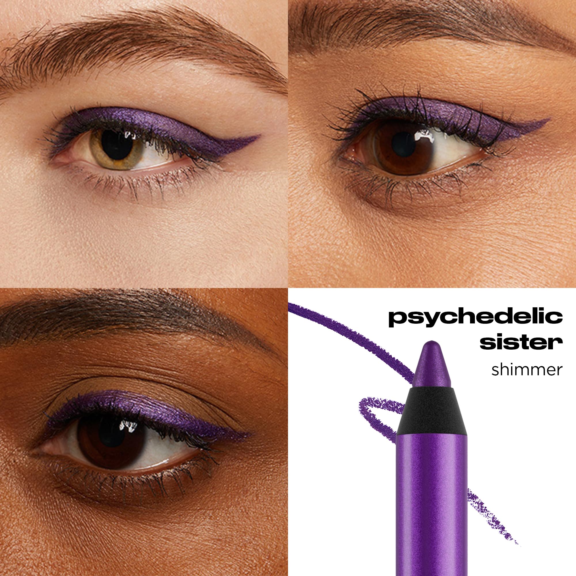 Urban Decay 24/7 Psychedelic Sister pencil-tip close-up shows smooth, creamy glide
