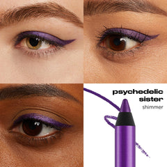Urban Decay 24/7 Psychedelic Sister pencil-tip close-up shows smooth, creamy glide