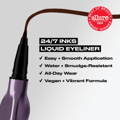 Urban Decay 24/7 Inks waterproof, smudge-proof formula resists sweat and tears for all-day wear.