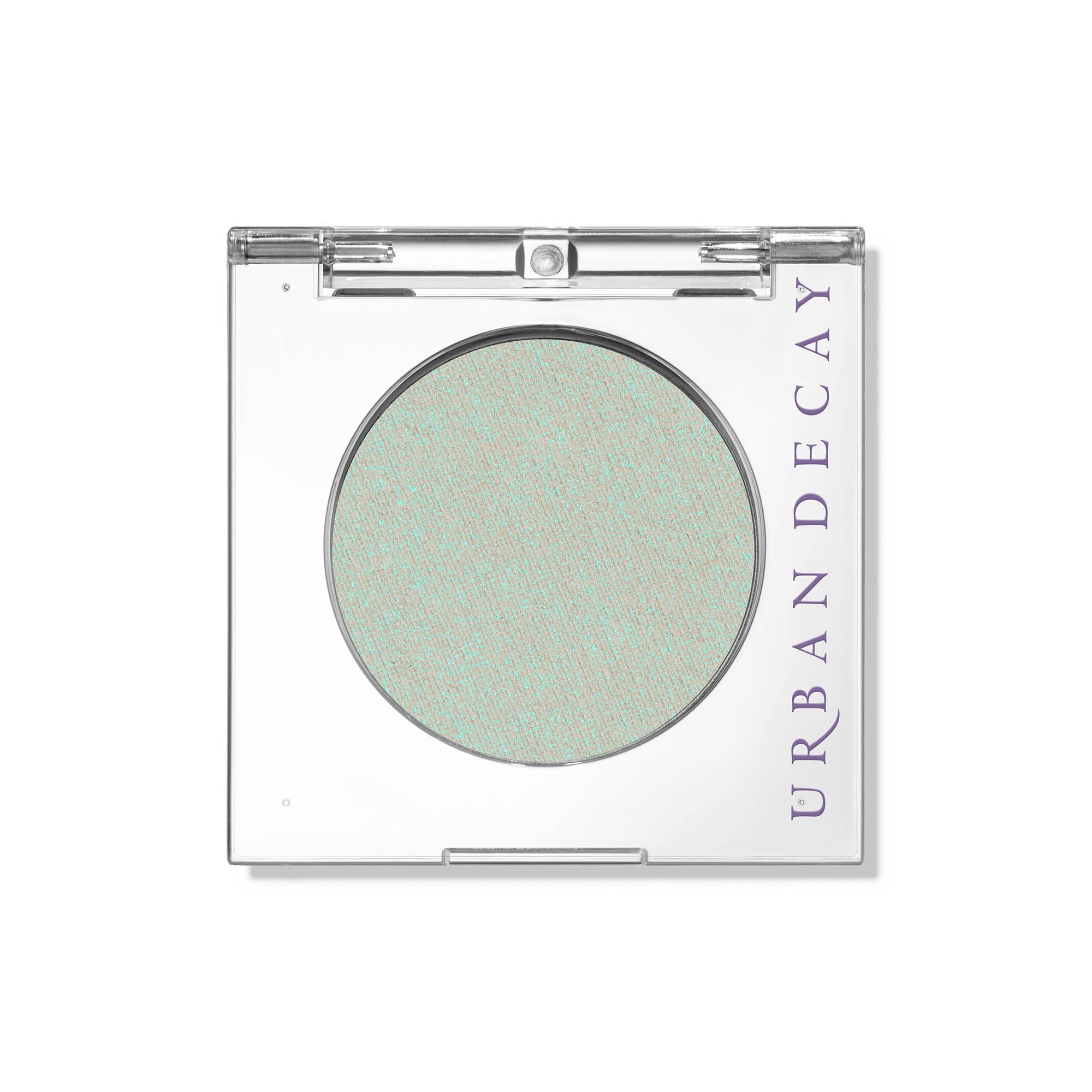Urban Decay 24/7 Lucid teal shimmer transformer swatch showing long-lasting color payoff