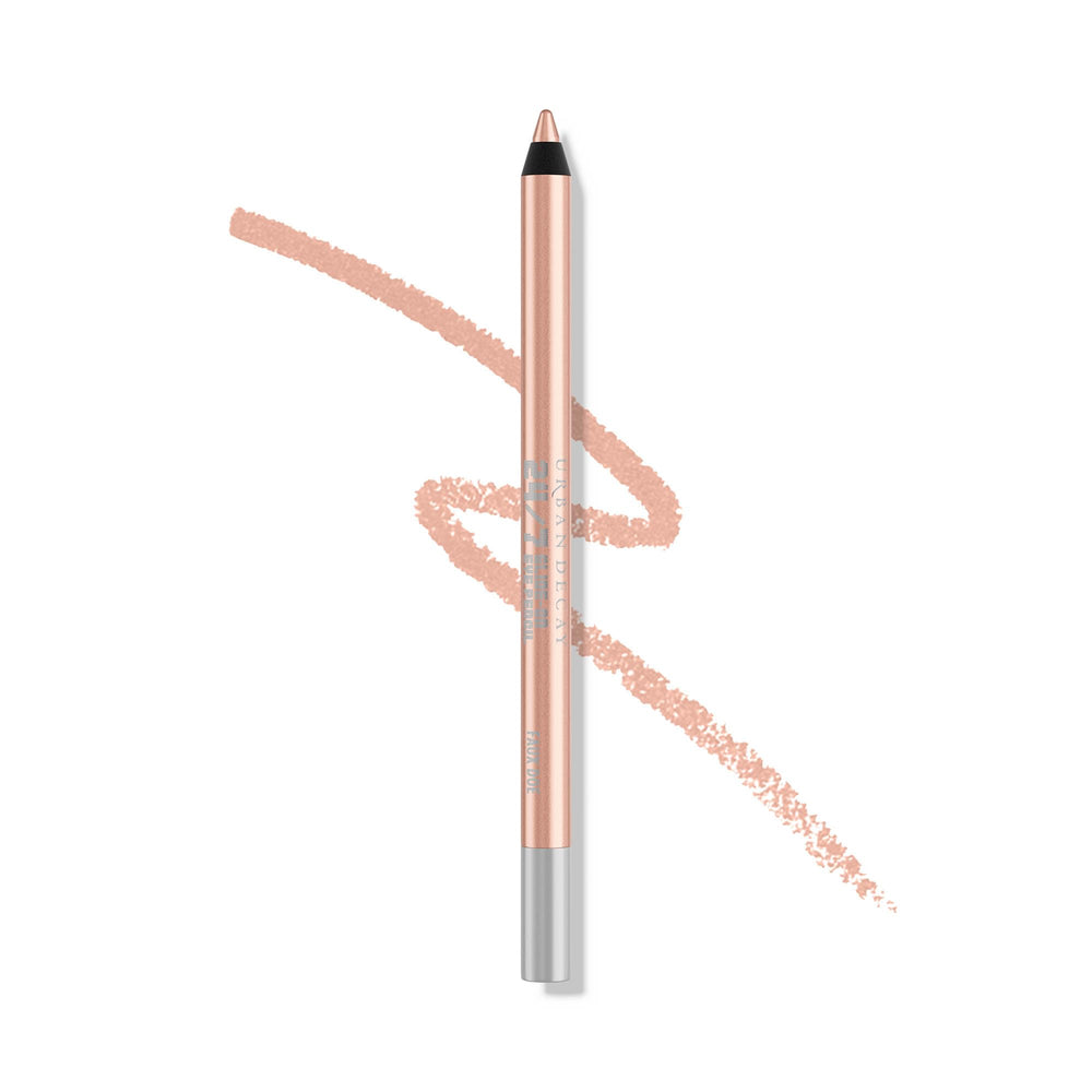 Urban Decay 24/7 Waterline Eyeliner Faux Doe close-up showing creamy shimmer beige for bright eyes.
