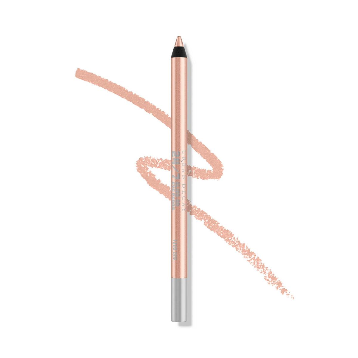 Urban Decay 24/7 Waterline Eyeliner Faux Doe close-up showing creamy shimmer beige for bright eyes.