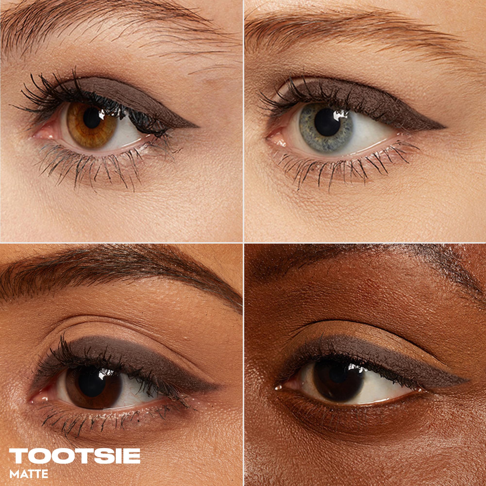 Urban Decay 24/7 Waterline Eyeliner Pencil swatch on skin in Tootsie for long-wear definition.