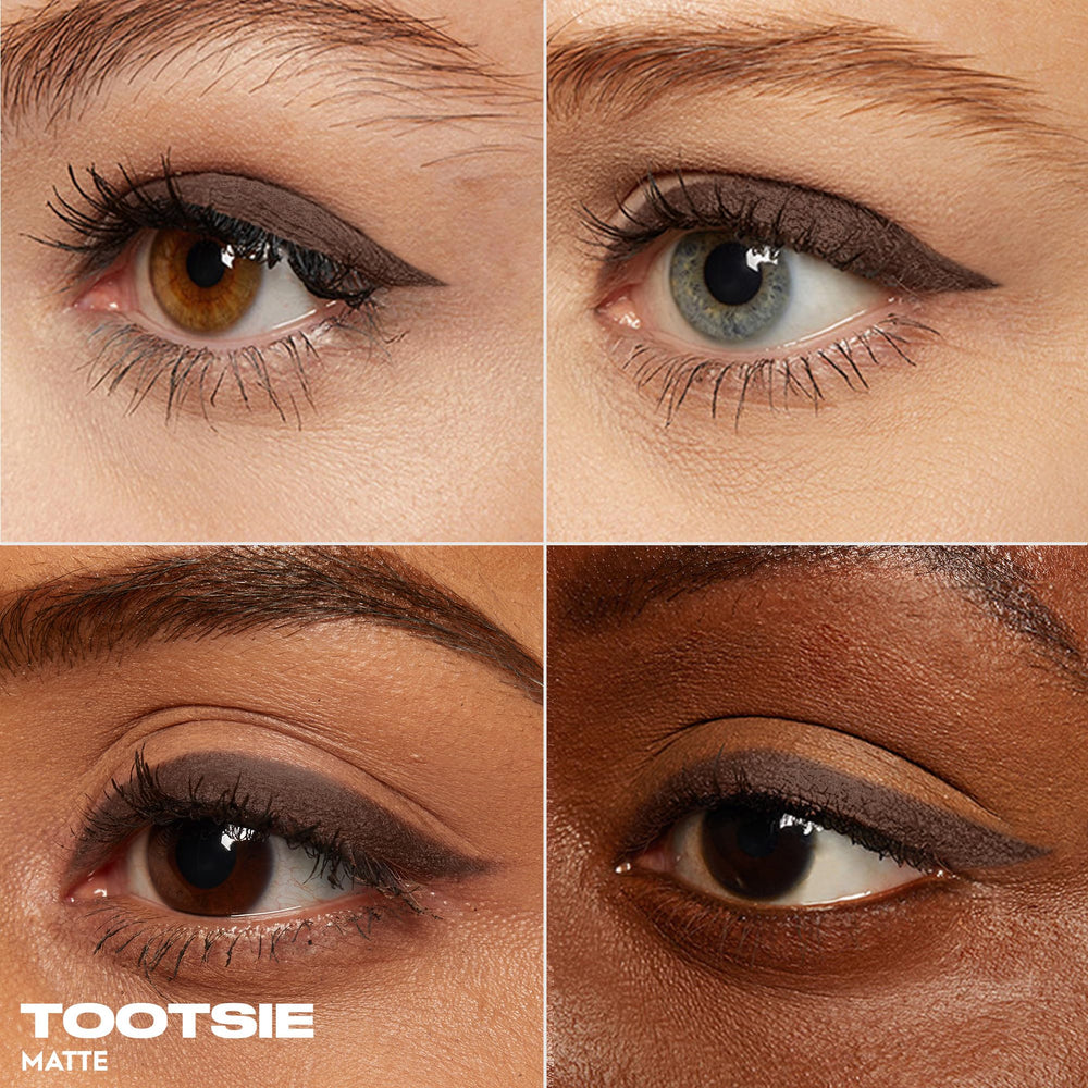 Urban Decay 24/7 Waterline Eyeliner Pencil swatch on skin in Tootsie for long-wear definition.