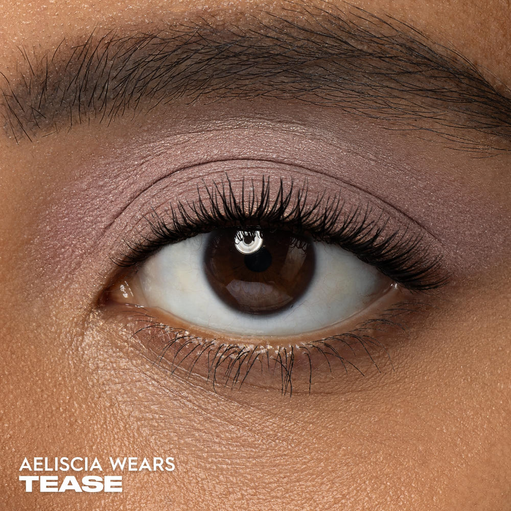 Urban Decay 24/7 Eyeshadow Tease swatches showing rich, cool taupe matte payoff