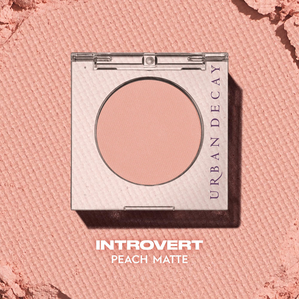 Urban Decay 24/7 Introvert peach matte open compact reveals creamy texture.