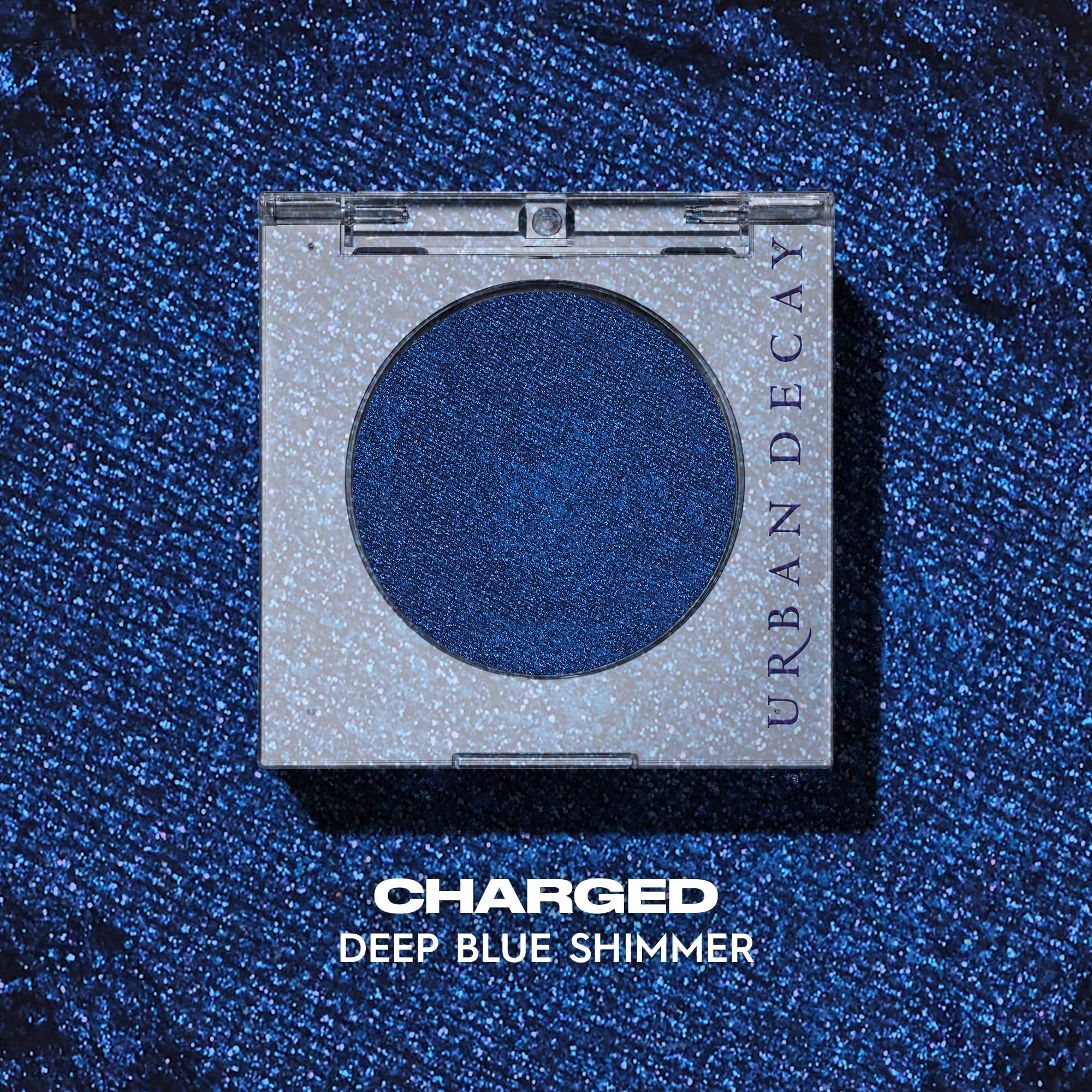 Urban Decay 24/7 Eyeshadow Single Charged swatch shows high-pigment payoff.
