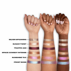Urban Decay 24/7 Glaze-On shimmer finish adds glazed dimension to lids.