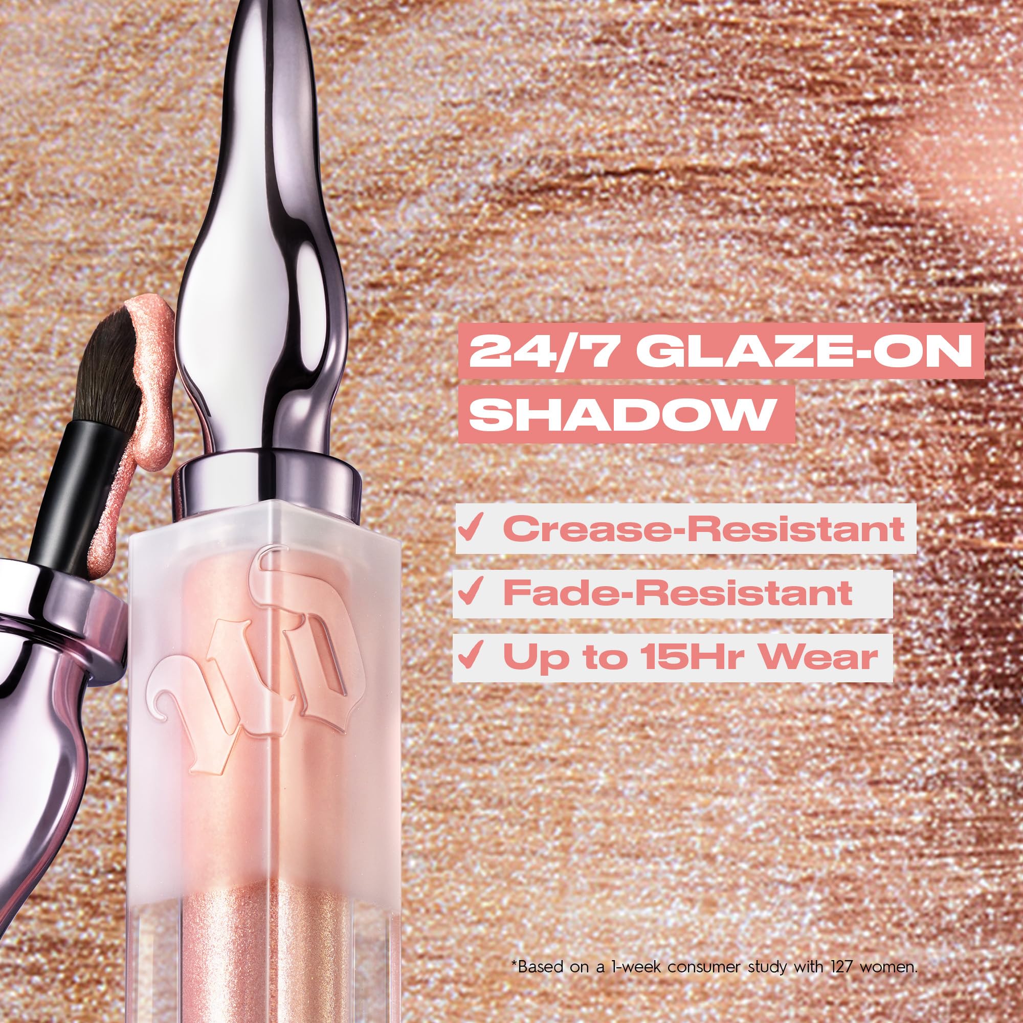Urban Decay 24/7 Glaze-On swatches in Traffic Jam reveal deep burgundy hue.
