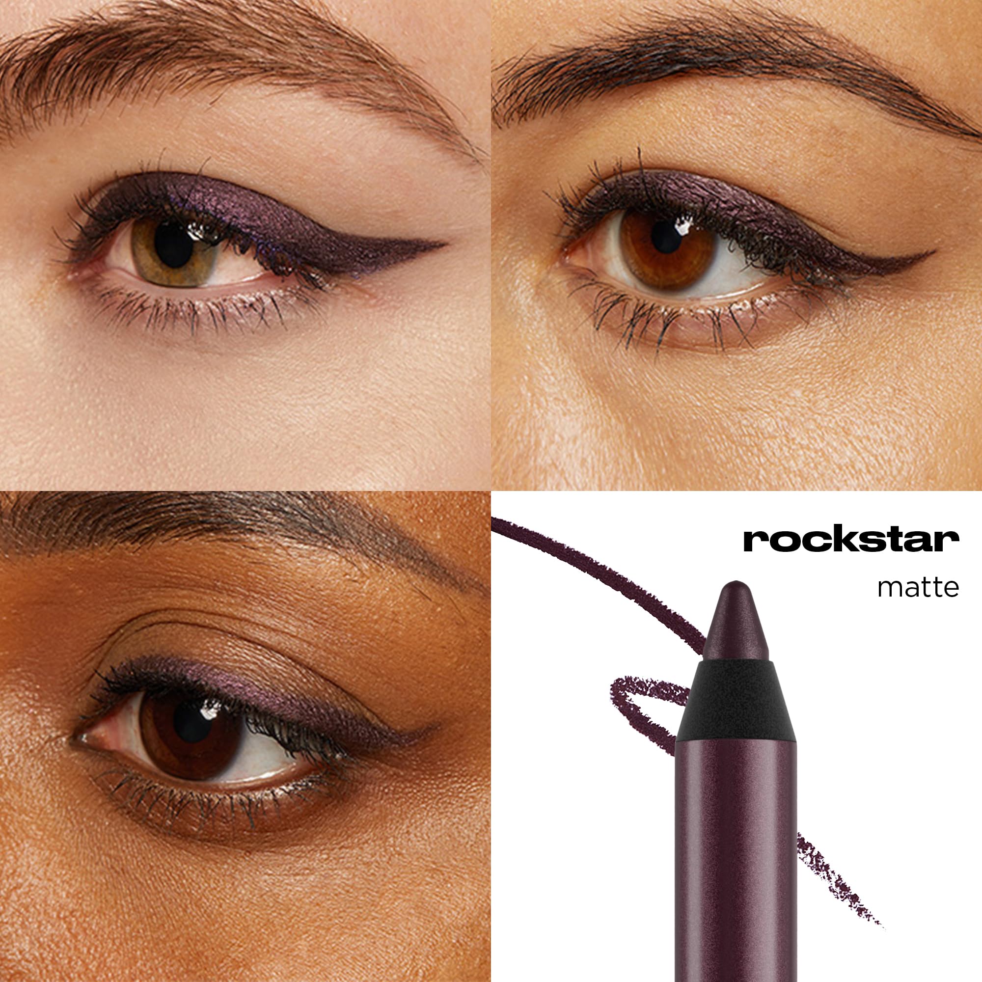 URBAN DECAY 24/7 Glide-On Eyeliner Rockstar shimmer swatch highlights rich pigment.