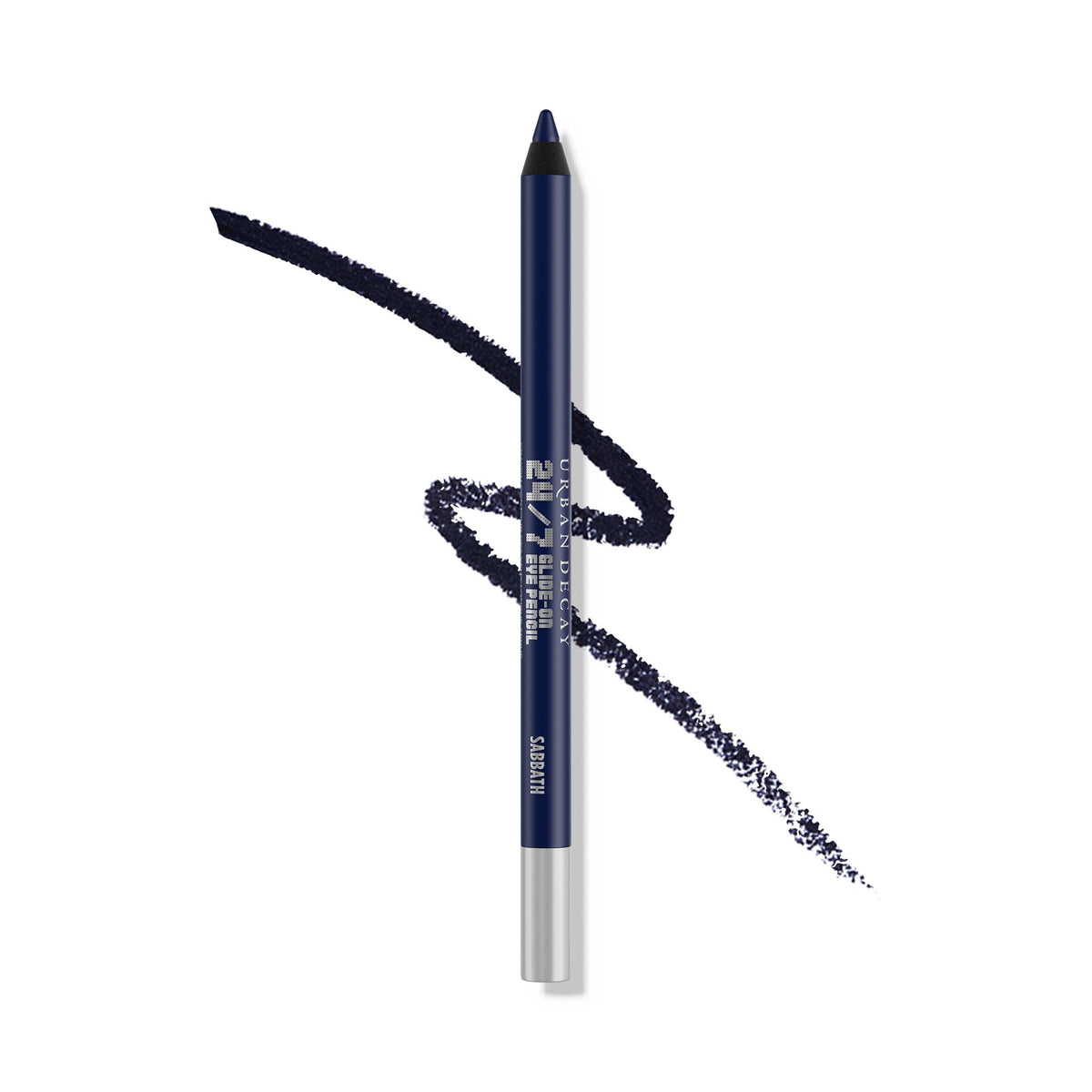 Urban Decay 24/7 Glide-On Sabbath pencil delivers deep navy matte color with smooth, no-tug glide.