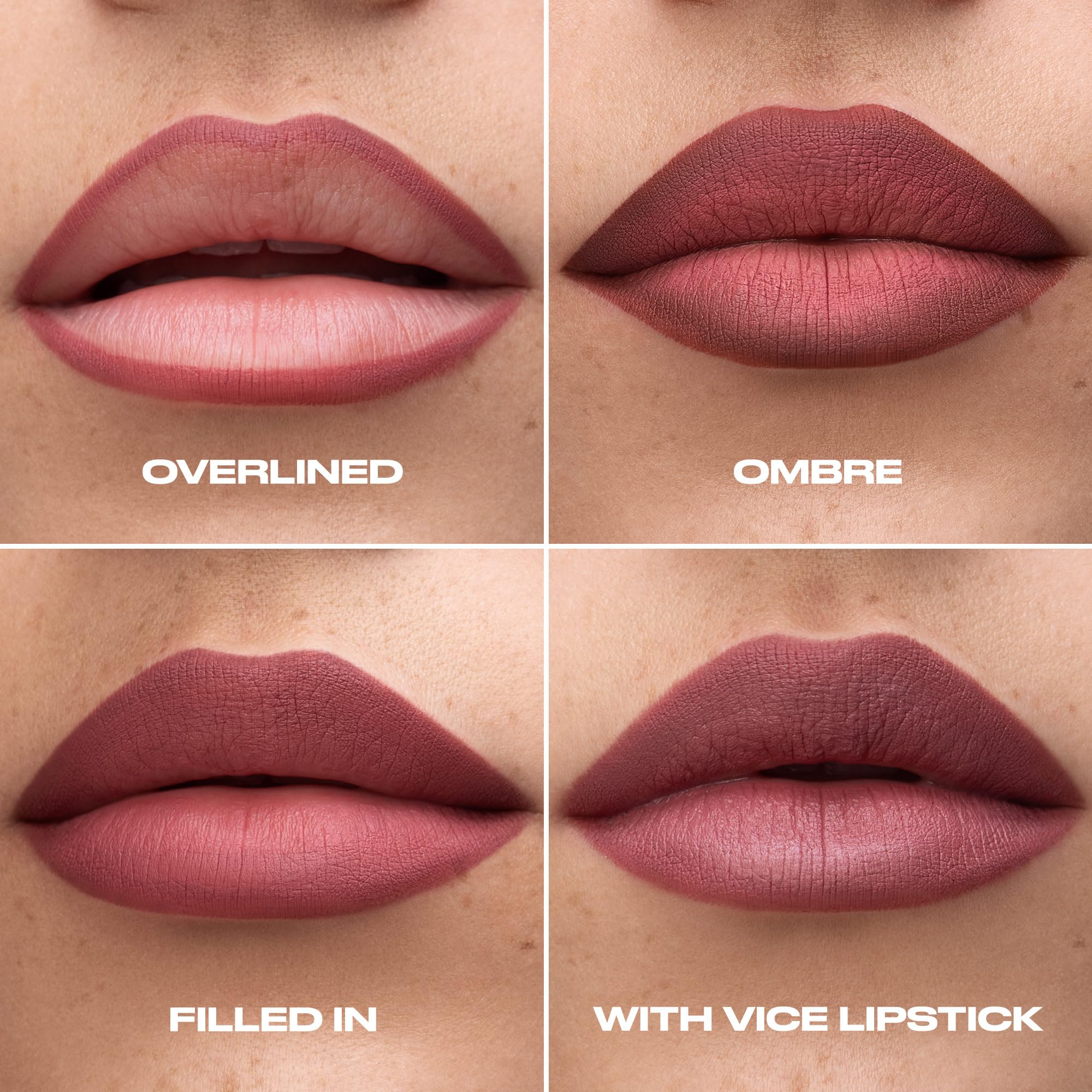 URBAN DECAY waterproof-finish lip pencil test on skin shows smudge-proof performance