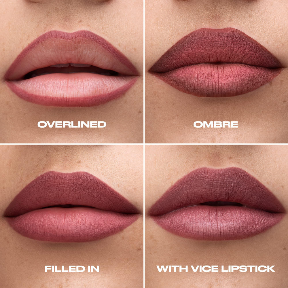 URBAN DECAY waterproof-finish lip pencil test on skin shows smudge-proof performance