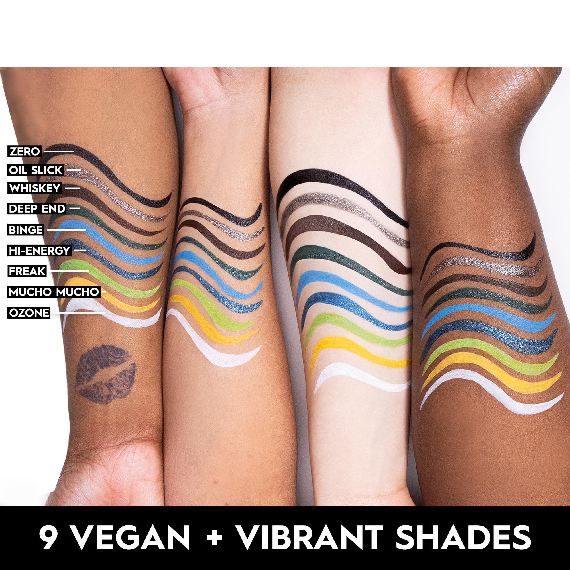 Urban Decay 24/7 Inks Brush-tip vs Felt-tip closeup shows tip options for different formulas.
