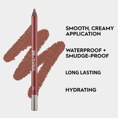 Urban Decay 24/7 Glide-On Lip Pencil 1993 on lips shows smooth, creamy texture.