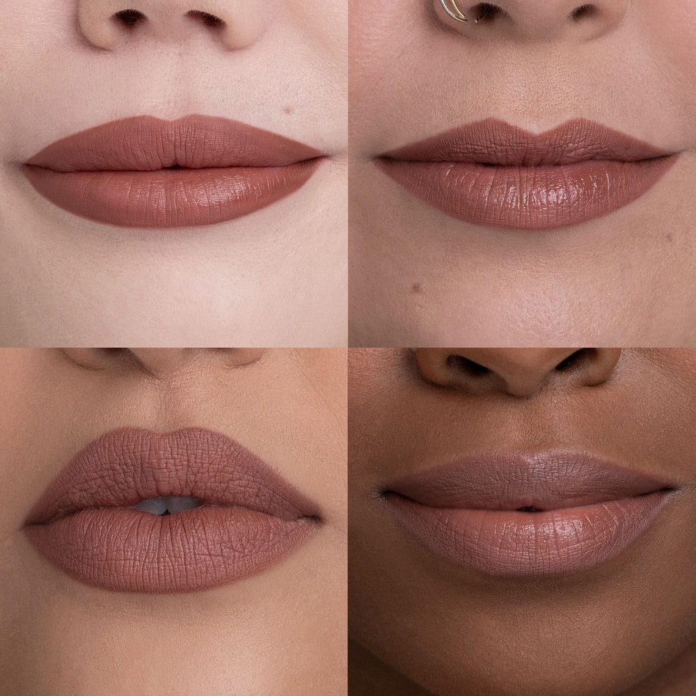 Urban Decay 24/7 Glide-On Lip Pencil 1993 medium brown swatch shows lasting color.