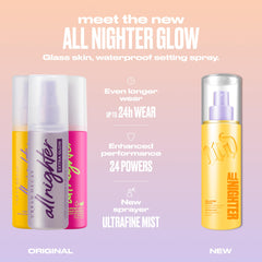 Urban Decay All Nighter 24-hour wear graphic demonstrates all-day makeup endurance