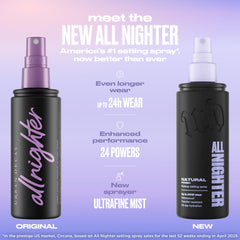 Urban Decay All Nighter between-step spray boosts grip for long-lasting looks.