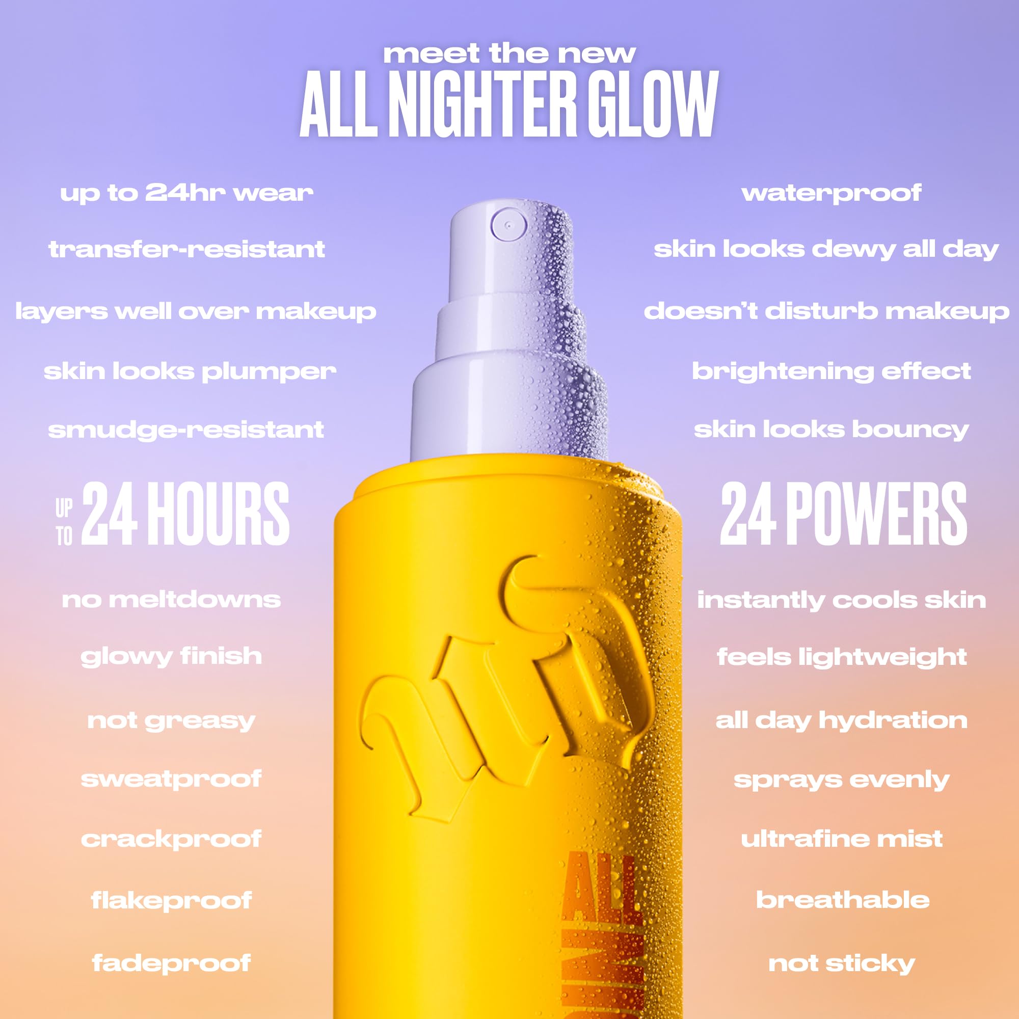 Urban Decay All Nighter Glow mist with Niacinamide brightening boost