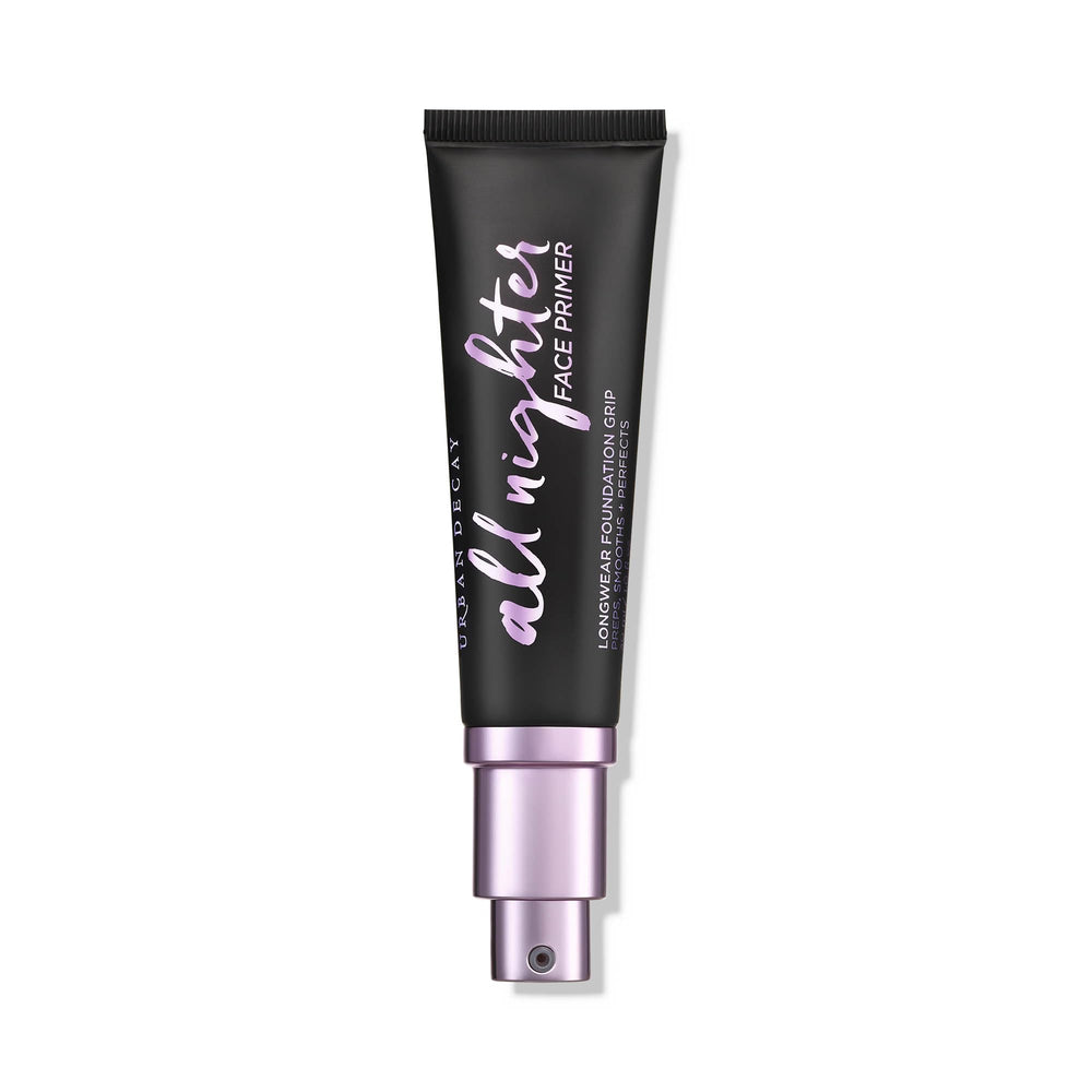 Urban Decay All Nighter primer bottle closeup showing hydration and long wear
