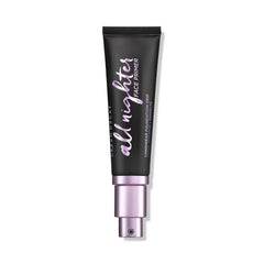 Urban Decay All Nighter primer bottle closeup showing hydration and long wear