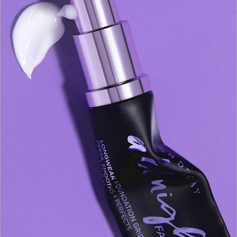 Urban Decay All Nighter primer packaging emphasizes vegan, cruelty-free status